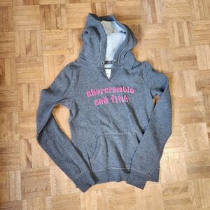 Girls Abercrombie and Fitch grey and pink hoodie xl
